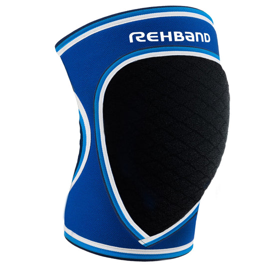 Rehband Knee Pads for Volleyball, Handball & Indoor Sports, Neoprene Knee Sleeve Protector, Comfortable & Snug Fit, Shock-absorbing Sports Knee Pads Unisex, Colour:Blue, Size:X-Large