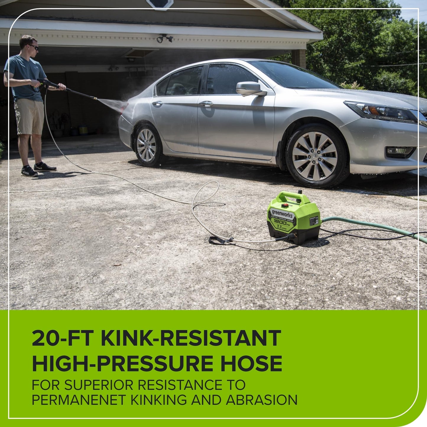 Greenworks 1800 PSI (1.1 GPM) Electric Pressure Washer PWMA Certified