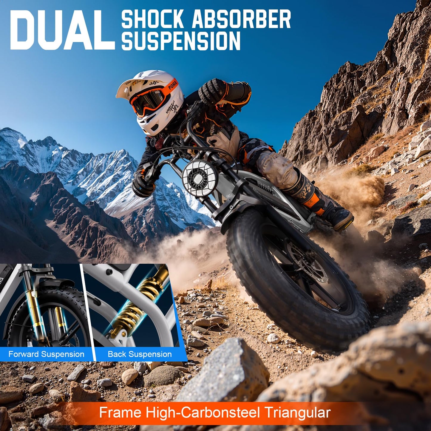TST Electric Bike for Adults 1500W Peak 20" Fat Tire All-Terrain E-Bike 60 Miles 28 MPH Electric Dirt Bike - 48V 15 AH Battery Tested to UL 2849 Powered Electric Bicycle