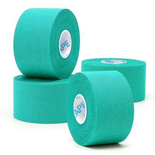 OK TAPE 4 Rolls Athletic Tape, Sports Tape for Injuries, Rigid, Easy Tear Medical Tape, Wrist Tape, No Sticky Residue | Secure Ankle, Finger, Knee- 1.5inch x 15yards (Teal Blue)