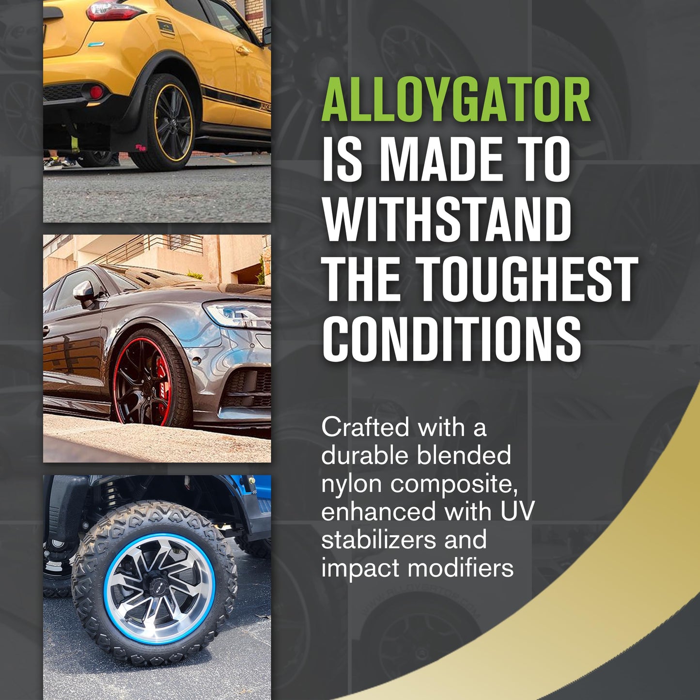 AlloyGator Blue Rim Protector for Car Wheels (Fits 12-24" Wheel Diameter) - Pack of 4 Premium Alloy Wheel Protector to Avoid Scratches & Scuffs - Adhesive Free Curb Rash Rim Protectors