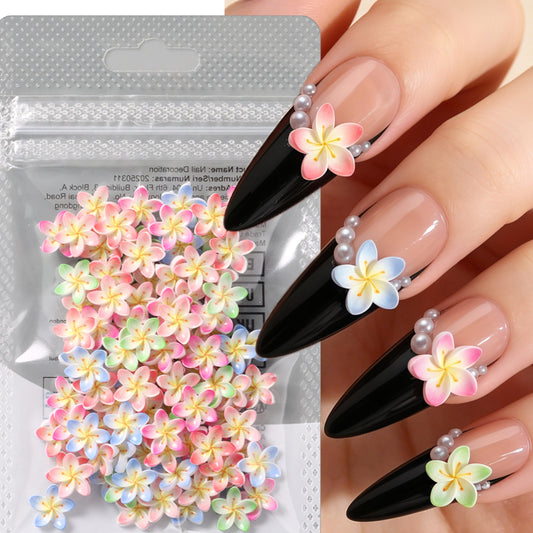 100Pcs Flower Nail Charms 3D Colorful Flowers Nail Rhinestones Hibiscus Floral Nail Jewelry for Acrylic Nails Spring Summer Floral Supplies Cute Flowers Nail Gems for Women DIY Manicure Decorations