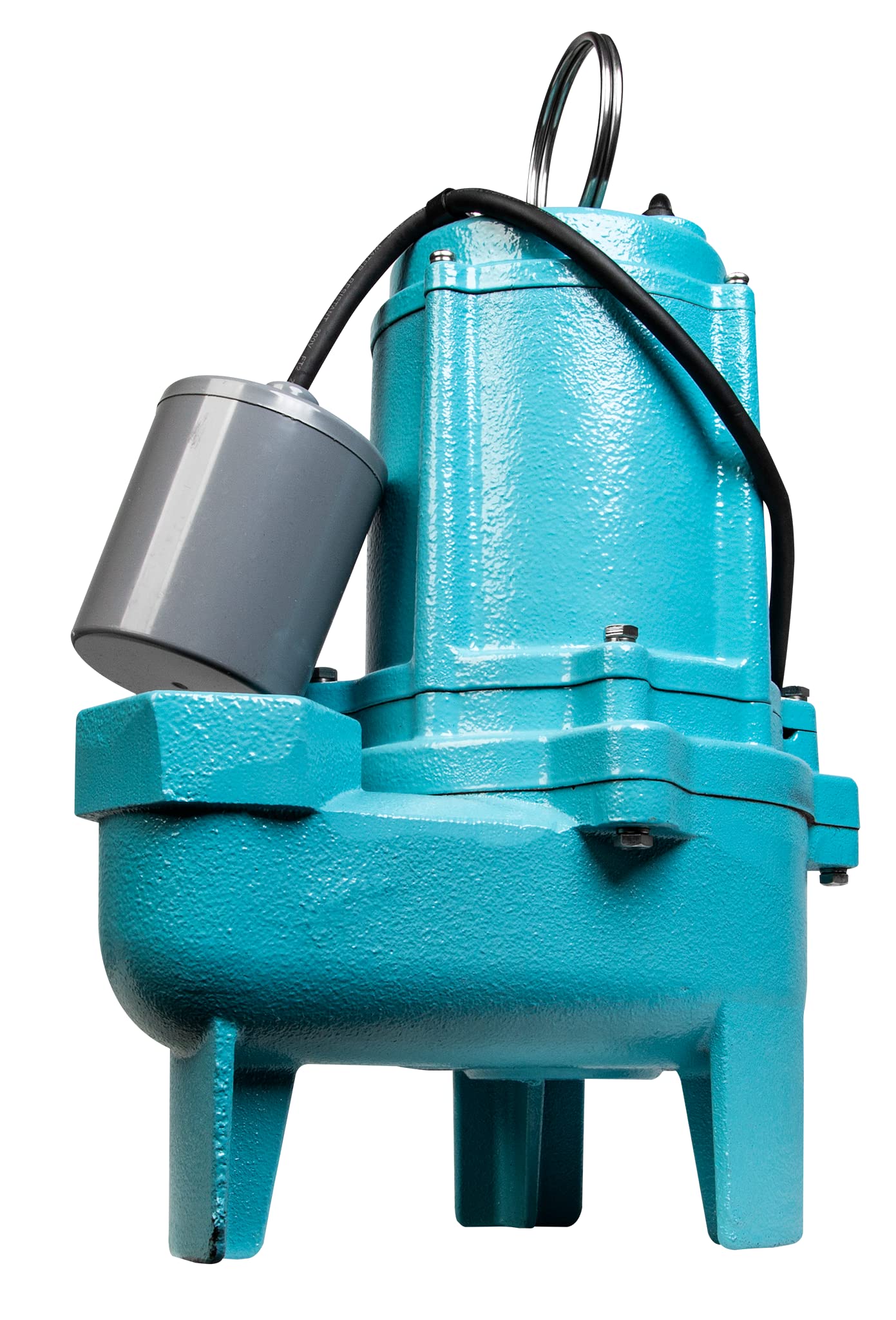 Little Giant 9SC-CIA-RF 115 Volt, 4/10 HP, 6000 GPH Epoxy-Coated Cast Iron Submersible Sewage Pump with Piggyback Tethered Float Switch, 20-Ft. Cord, Blue, 509412