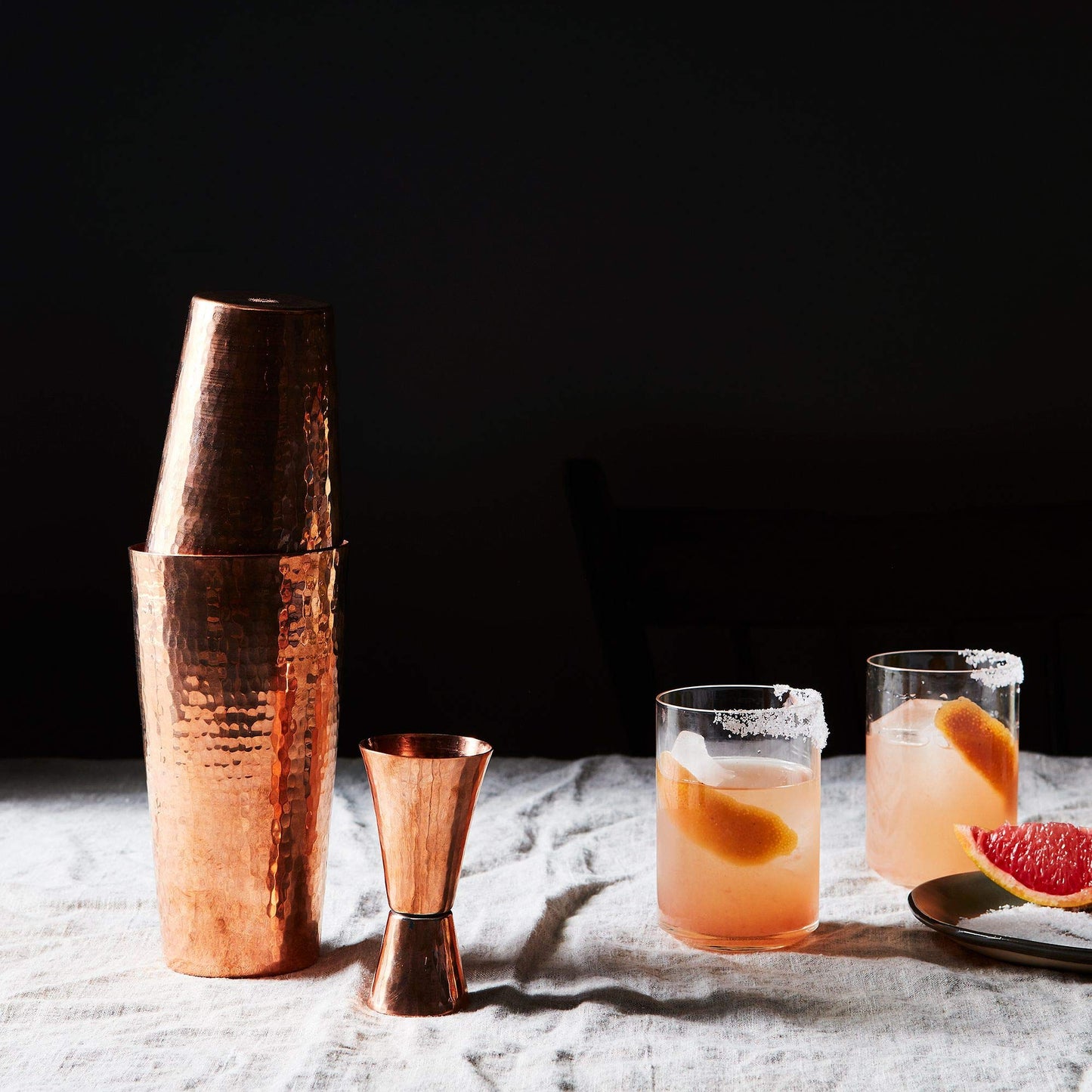 Sertodo Copper Boston Shaker Set | 16oz and 25oz Cups | 100% Pure Copper, Heavy Gauge, Hand Crafted | Professional Mixologist's Choice Cocktail Shaker