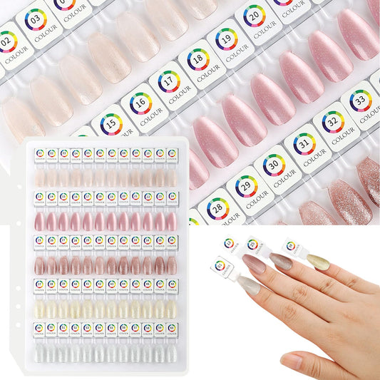 C12rtive Acrylic Magnetic Nail Color Book Inside Page & 72PCS Magnetic Nail tips & 1-200 Number Stickker Label,Durable, Easy to Color,Perfect for Nail Practice & Professional Use