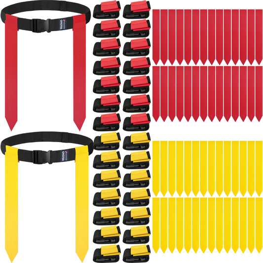 MIUONO Flag Football Belts, Flag Football Set for Adults Kids and Youth, Flag Football Flags for 28 Players Training and Competition Equipment
