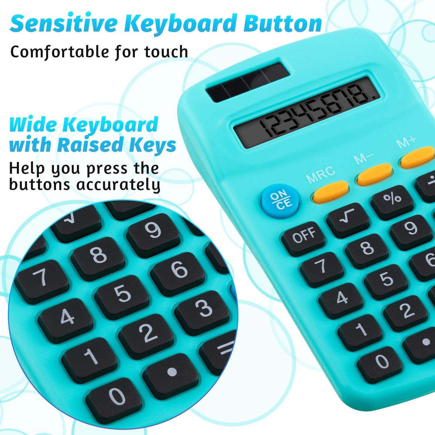 Weewooday 36 Pieces Small Basic Calculator 8 Digit Solar Battery Dual Power Mini Pocket Calculator for Kids Students Classroom Desktop Home Office, 6 Colors