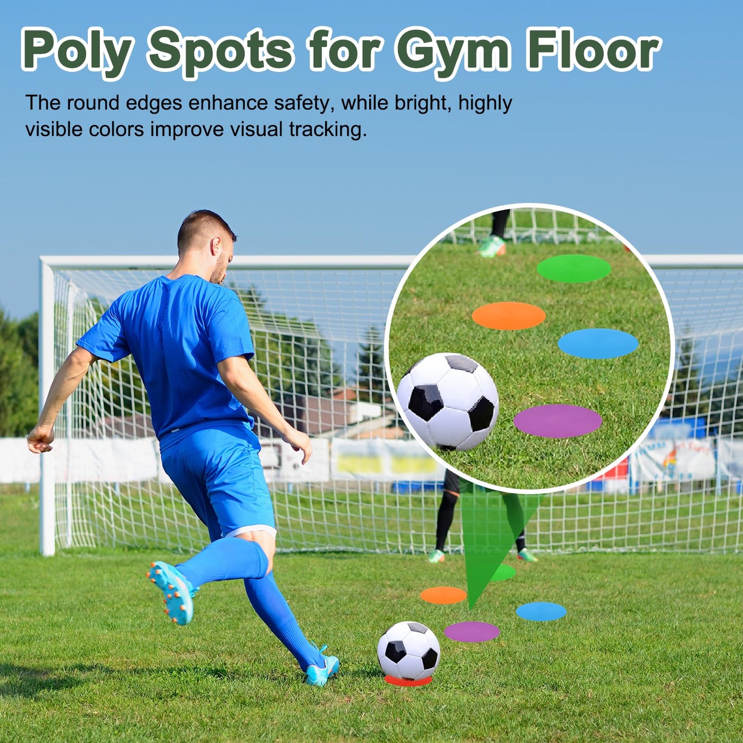YELARXI Spot Markers for Agility Dot, Non-Slip Poly Spots Floor Dots Flat Field Soccer Training Equipment 9 in & 8 Pcs & Orange -Fitting for (Gym/Sports/Training/PE Games/Dance)