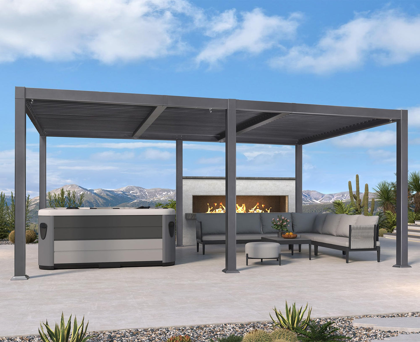 PURPLE LEAF Louvered Pergola 11' x 18' Aluminum Outdoor Pergola with Adjustable Louvers Roof and Integrated Drainage System 70 Mph High Wind Resistant Large Pergolas for Patio Poolside Garden Yard