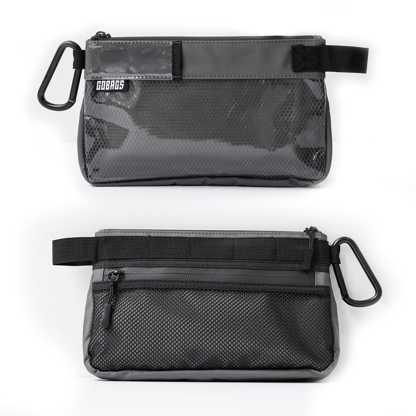 GOBAGS Production Zipper Bags - Electronics & Camera Accessories Bag - Cable organizer, Gear Accessory Pouch, Travel Camera Essentials (Small, Gray, 2 pack)