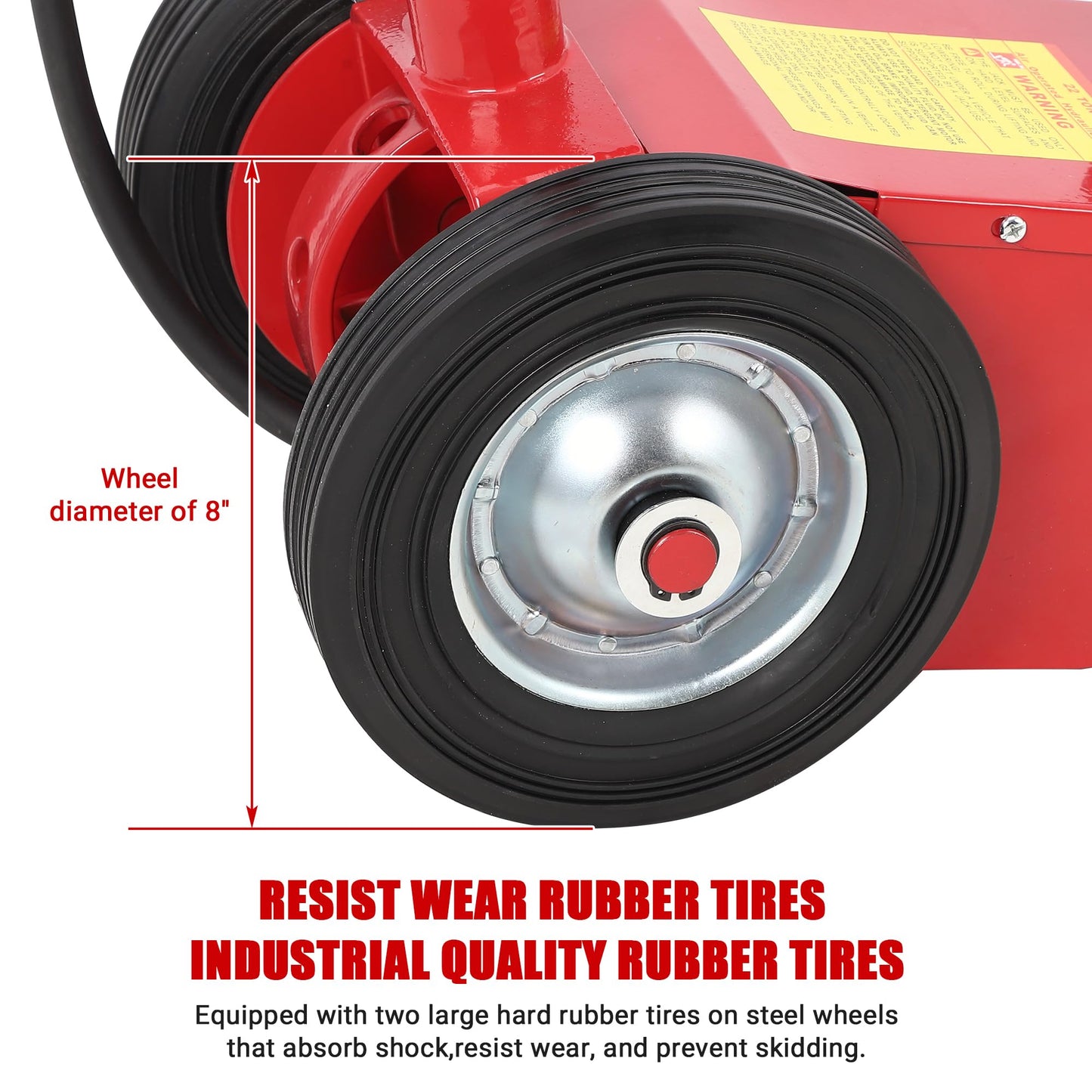 22 T Air Hydraulic Floor Jack for Heavy Duty Trucks & Tractors – Low Profile (9 in-17.7 in), 4 Adapters, 46 in Adjustable Handle – 44,000 LBS Capacity