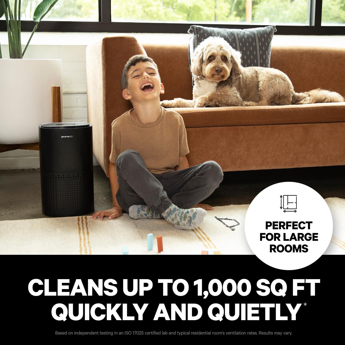 PuroAir 240 HEPA Air Purifier and 2 Filters for Home Large Rooms - Covers Up To 1,000 Sq Ft - Filters Up To 99.9% of Pollutants, Smoke, Pollen, Dust - Quiet HEPA Air Filter - Air Purifiers for Bedroom