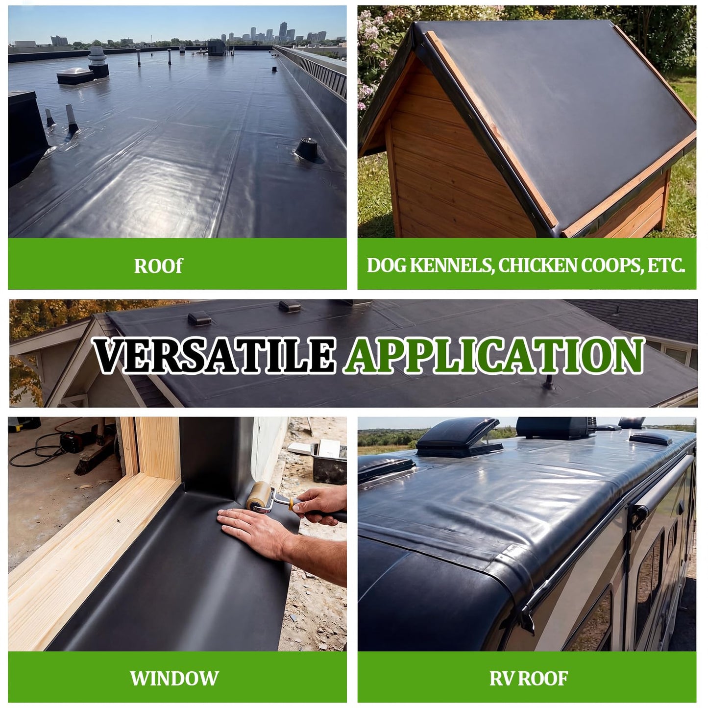 Pushglossy 1 Roll EPDM Rubber Roofing Membrane 39" x 20ft, Self-Adhesive Waterproof Underlayment, 50 Mil Reinforced Flat Roof Sheet, Ice and Water Sheet for RV, Shed, Garage and Patio