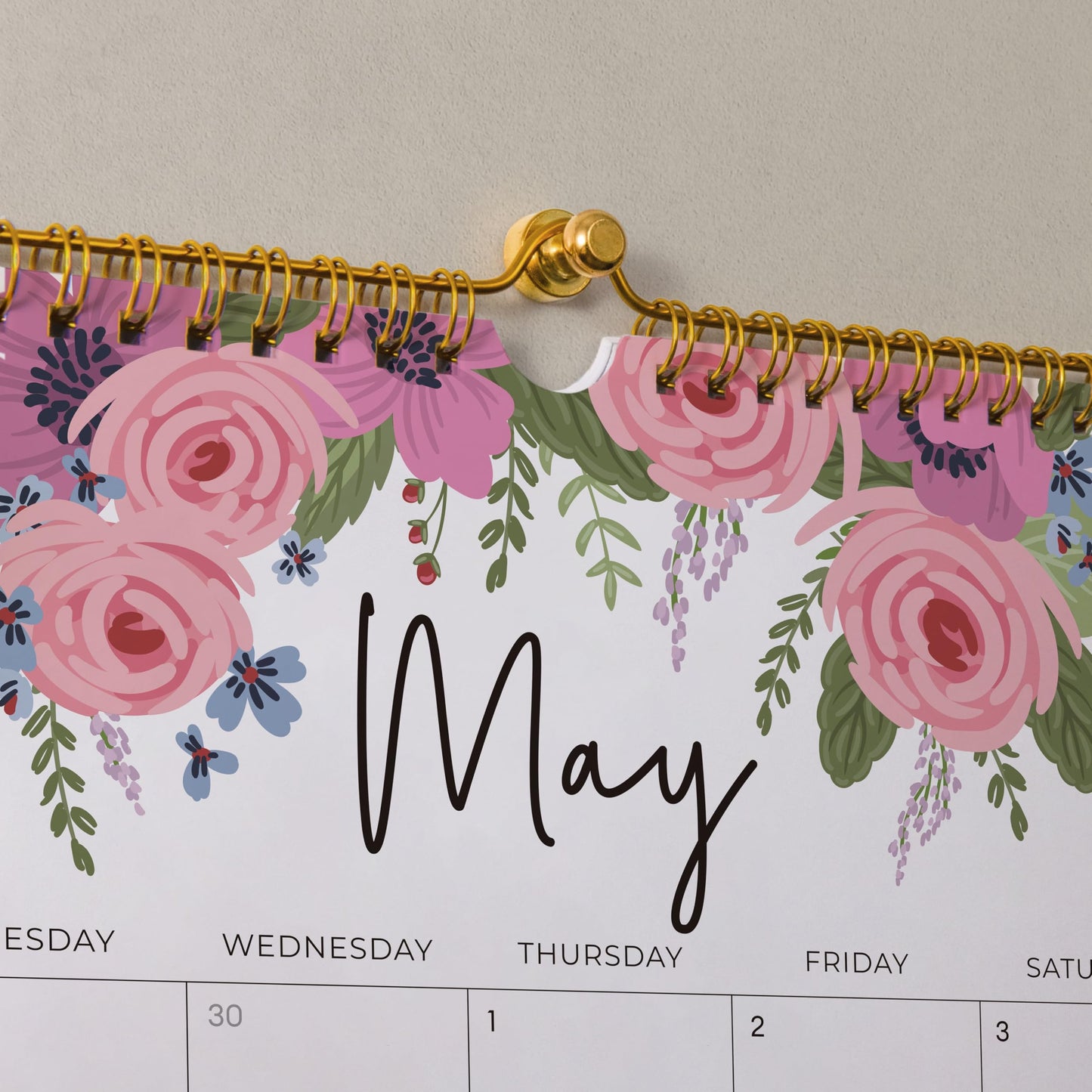 2026-2027 Calendar, Jokotha Wall Calendar 2026, Calendar Runs From Jan 2026 - Jun 2027, 15" x 12", Twin-Wire Binding, Hanging Hook, Floral Design