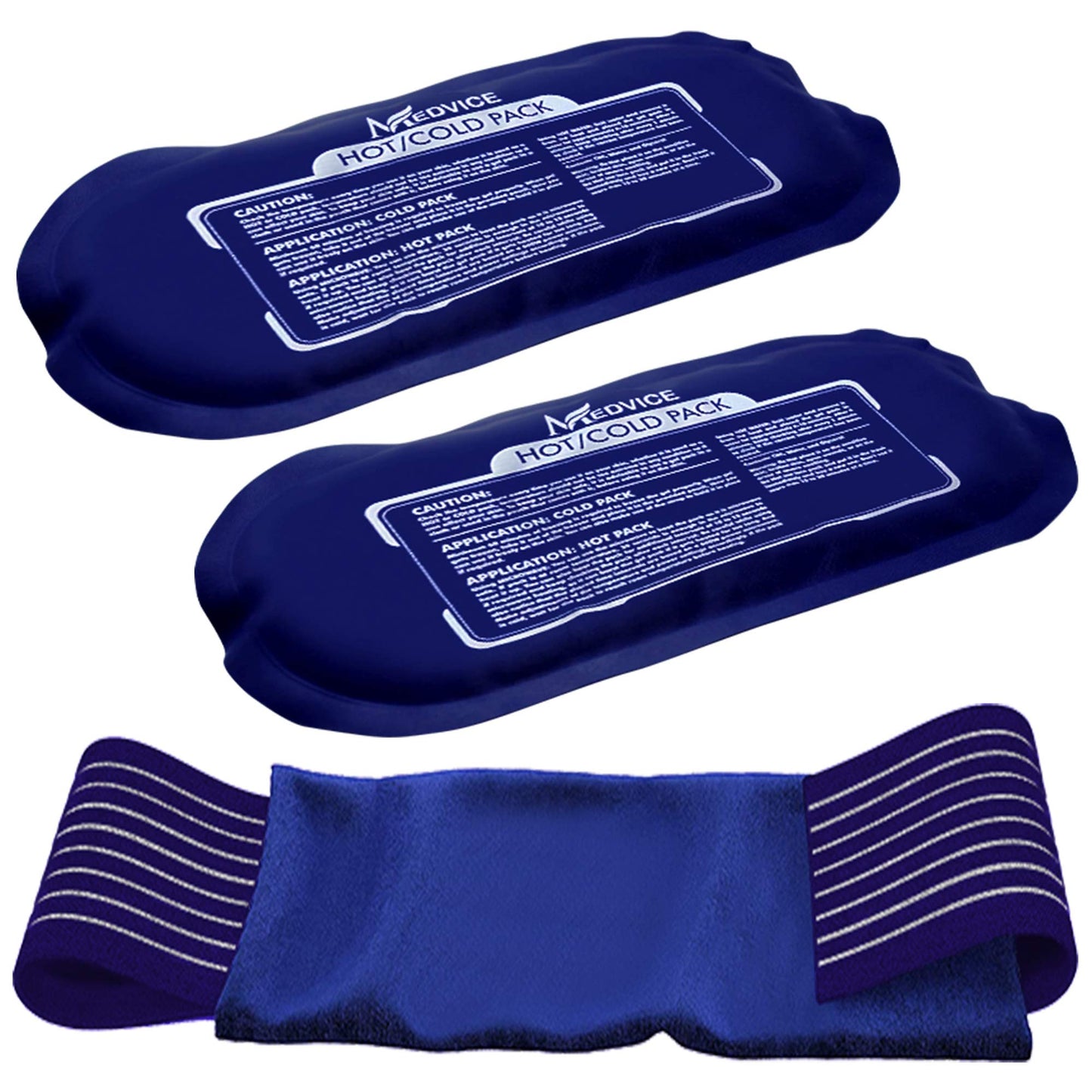Reusable Hot and Cold Ice Packs for Injuries (3-Piece Set), Joint Pain, Muscle Soreness and Body Inflammation - Reusable Gel Wraps - Adjustable & Flexible for Knees, Back, Shoulders, Arms and Legs