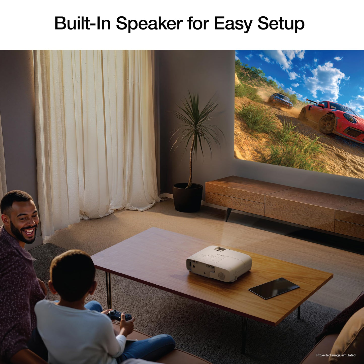 Epson Home Cinema 1100 3-Chip 3LCD Wireless 1080p Projector Streaming with Apple AirPlay, Miracast, Media Room/Gaming, 3,400 Lumens Color and White Brightness, Speaker, 16000:1 Contrast, 2x HDMI
