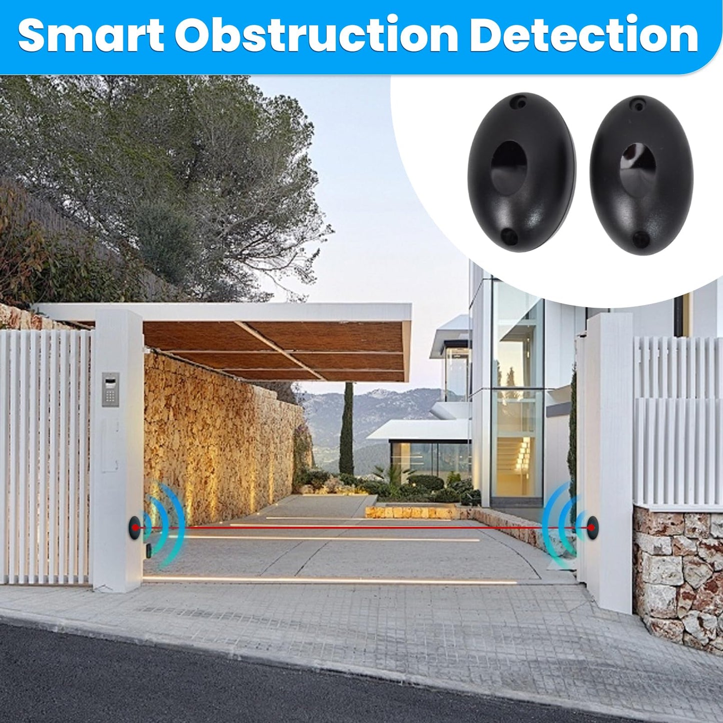 5000LB Automatic Sliding Gate Opener APP Keypad Control,1200W Gear Rack Driven Sliding Gate Motor with 4 Remotes,Electric Gate Operator System Kit for Sliding Gate Up to 100FT (1200W 5000LB)