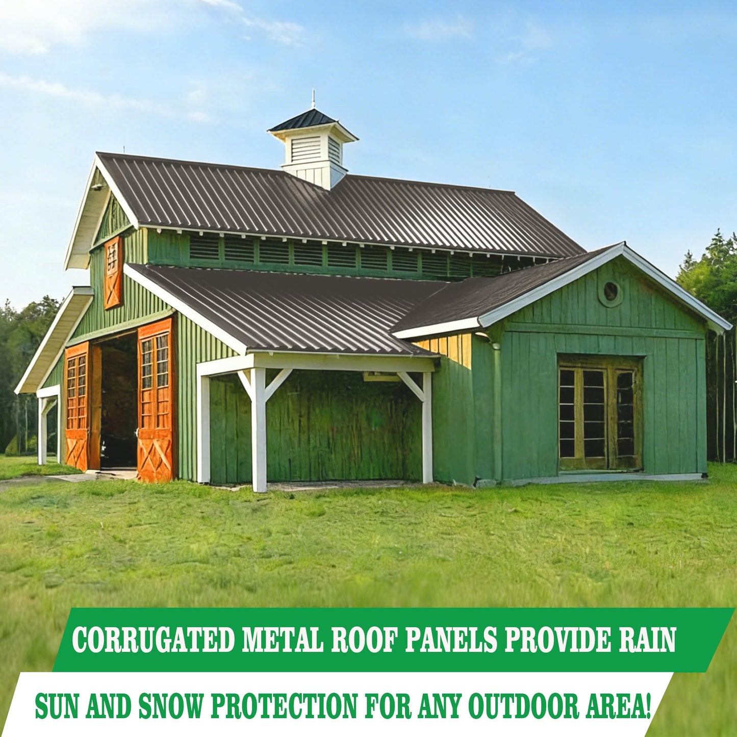 10pcs Metal Roofing Panels, 42.52'' L ×17.72'' W 52.4 ft² Corrugated Metal Sheets, Galvanized Steel Roof Fence Panels for Mobile Homes, Garages, Chicken Coop, Sheds, Stables, Patio, Warm Gray