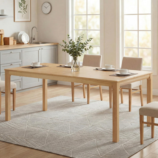 Christopher Knight Home Ace 70.28'L Solid Wood Dining Table for 6-8 People, Rubber Wood Dining Room Table, Minimalist Modern Rectangular Kitchen Table, Easy Assembly Dining Room Furniture, Natural