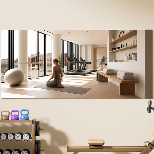 Hasipu Home Gym Workout Mirror 79" L x 35" W-1pcs Large Full Length Mounted Full Body Frameless Mirror for Workout, Yoga, Garage, Bedroom, Dance