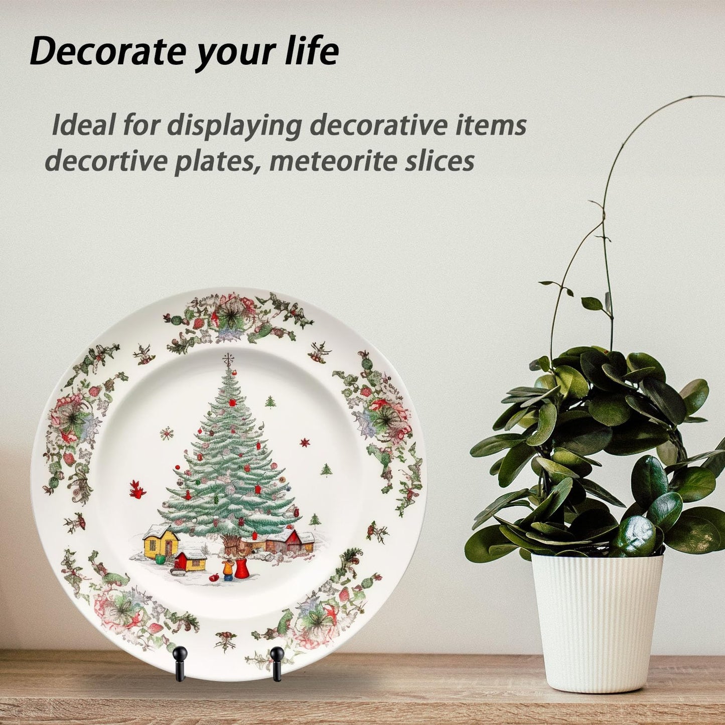 SEUNGCH 10 Pcs Plate Stands for Display,8 Inch Plate Holder Display Stand, Metal Frame Bracket for Book, Picture, Decorative Plate, Photo, and Platter, Desktop Display Shelf, Tabletop Art