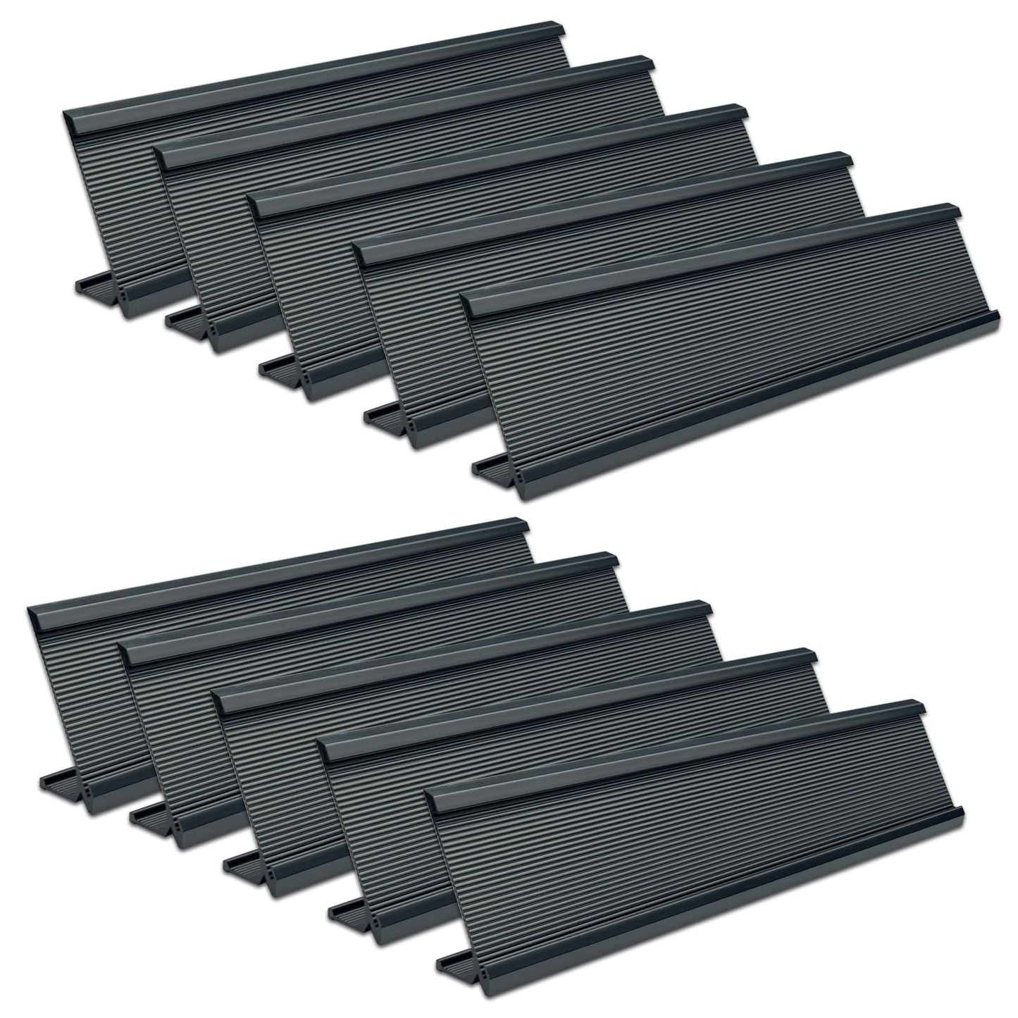 10 Pack 2" x 10" Aluminum Desk Name Plate Holder, Office Name Plate Holder for Desks, Desk Sign Holder for Office Conference, Meeting Room or Other Business Event (Black)