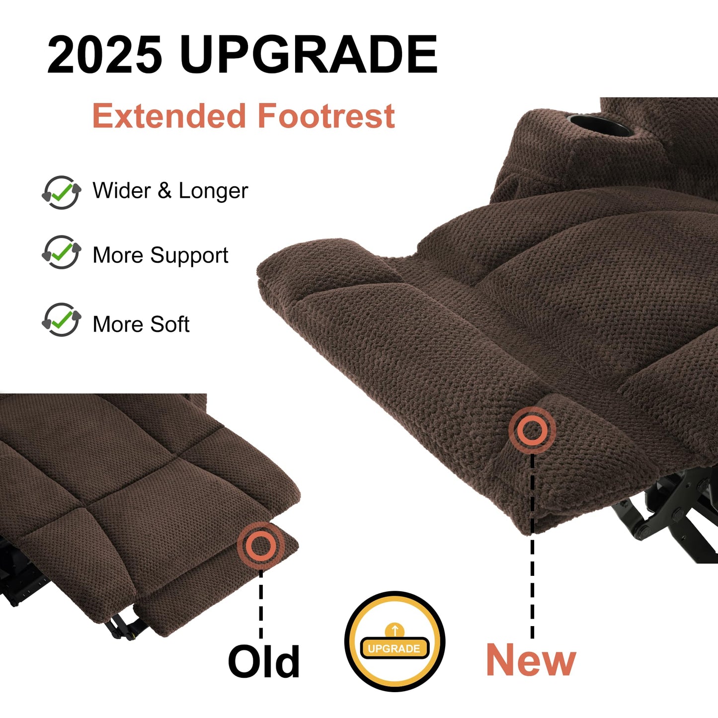 MCombo Zero Gravity Power Loveseat Sofa with Console, Heat and Massage, Reclining Loveseat for Living Room, Fabric 6035SET (Brown, Loveseat with Console)