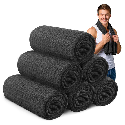 SOOWASH Microfiber Gym Towels for Working Out, Sweat Towels, Workout Gear for Body Sweat Quick Dry Lightweight Fast Drying, Women & Men,Hot Yoga, Exercise, 14"X40" Black