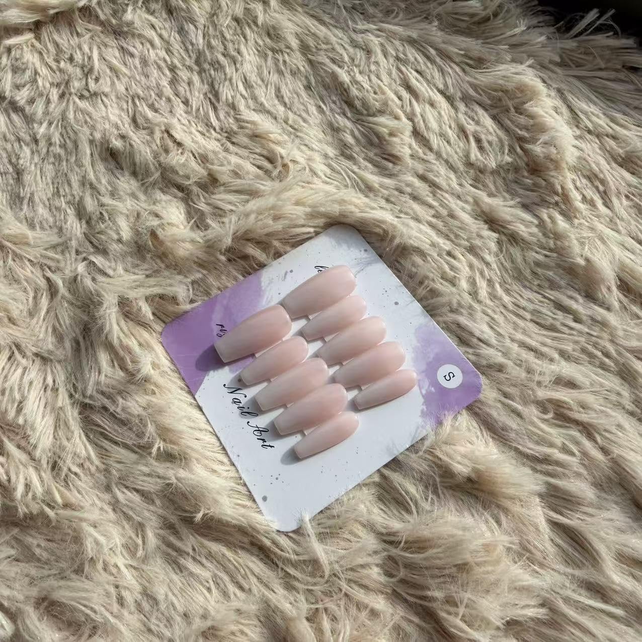 Handmade Wearing Armor Light Pink Gradient High end Style Atmosphere Nail Patch Small Size