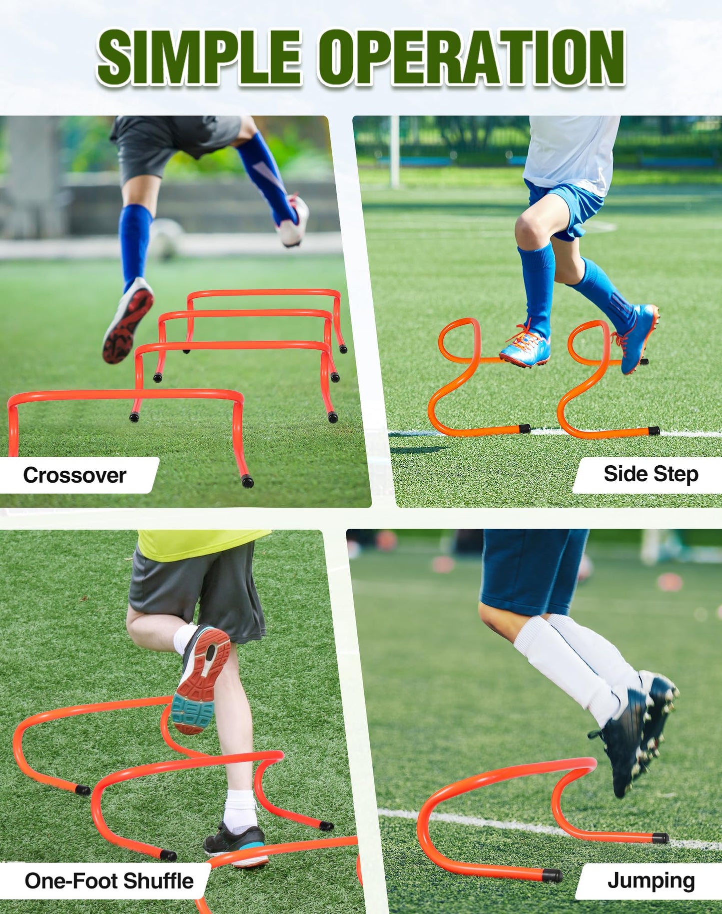 Lineslife 20 Pack 6" Agility Hurdles - Speed & Plyometric Training Hurdles for Kids, Athletes, Soccer, Football, Basketball, Baseball, Indoor Outdoor Sports