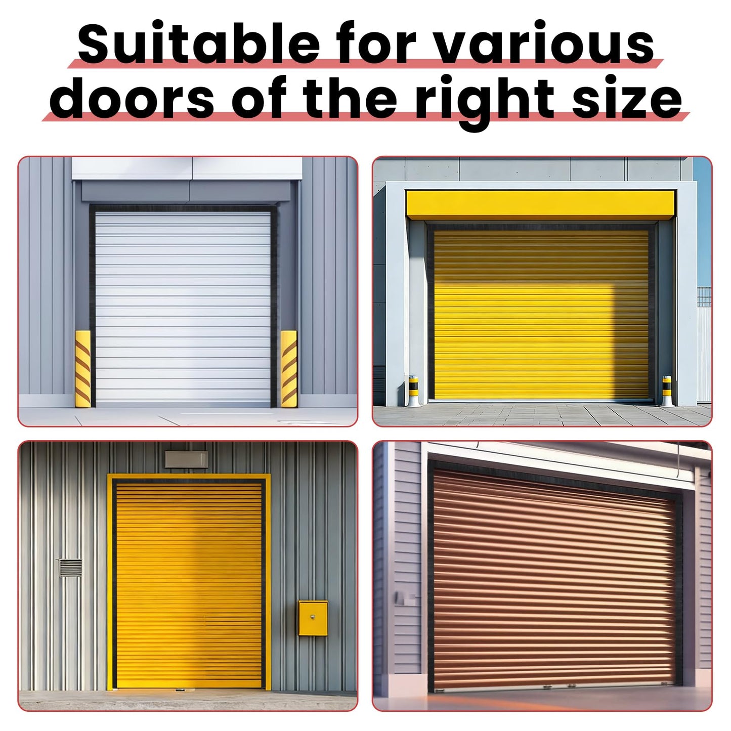 3" Roll up Garage Door Brush Seal,10 x 10ft Nylon Brush Seal Kit with Aluminum Track for Warehouse/Commercial/Sliding Barn/Hangar Doors (Top Straightx2 + Side 45-Degree Holder Side Sealx4)