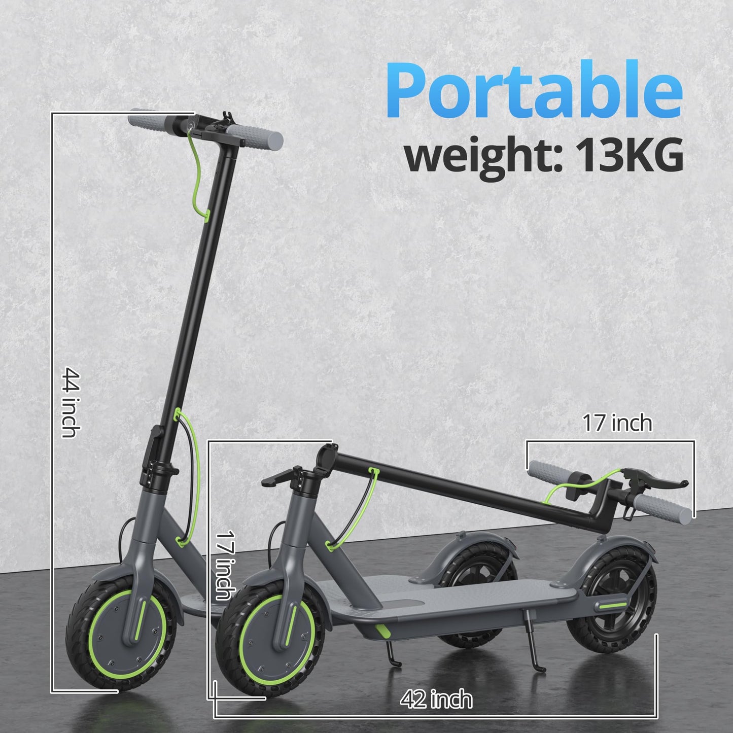 Roinside Electric Scooter - 8.5" Solid Tires, 350W Motor, Up to 19 MPH& 16 Miles Long-Range Commuting Folding E-Scooter for Adults with Dual Braking System and Smart App