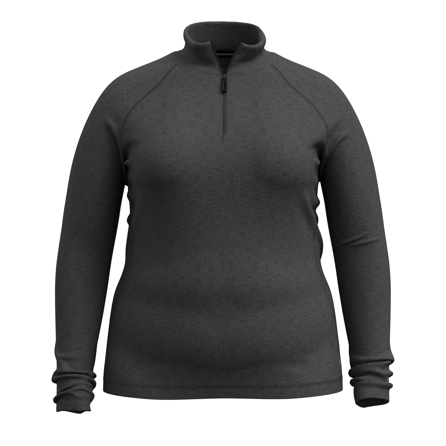 Smartwool Women's Classic Thermal Merino Base Layer 1/4 Zip Plus - Charcoal Heather - 3X