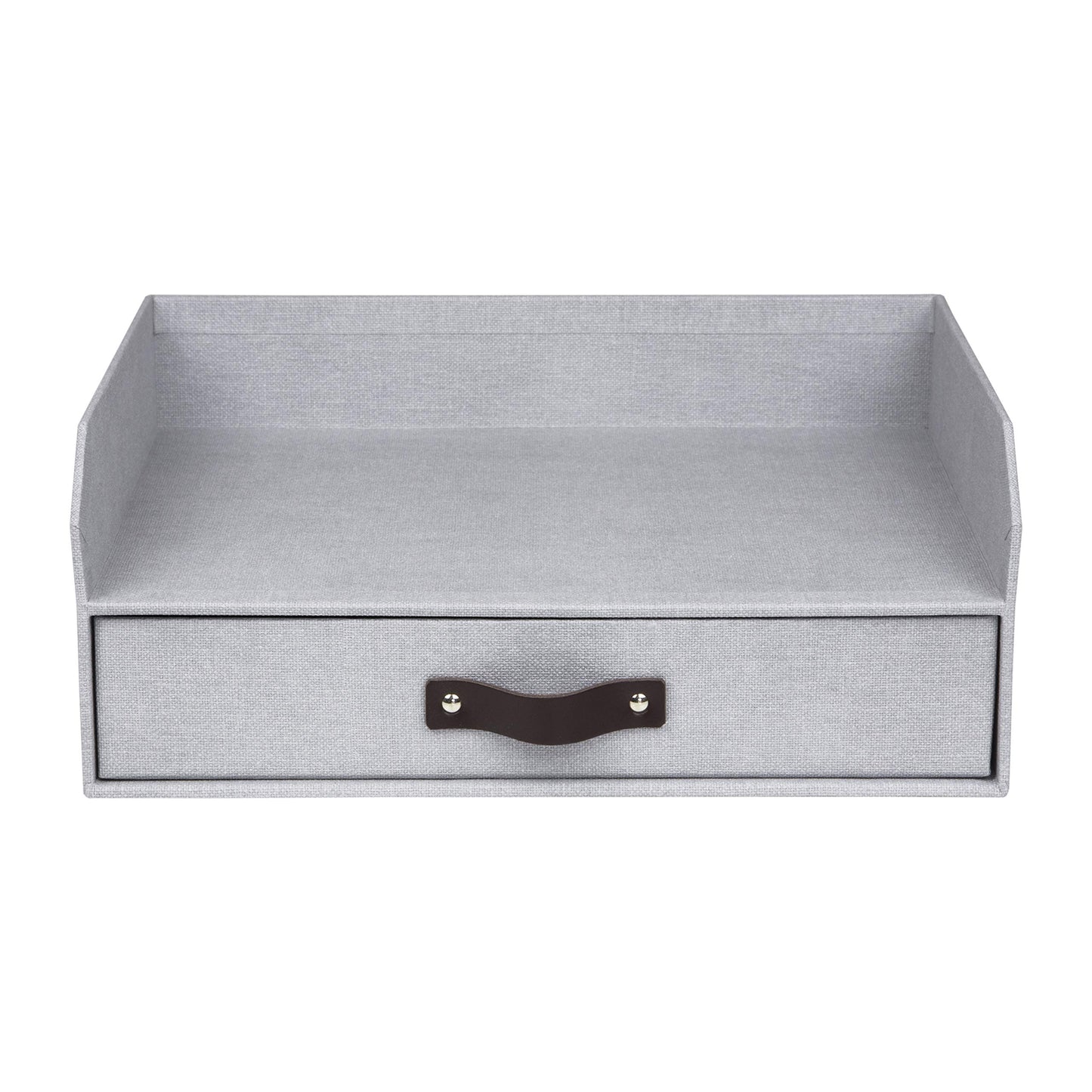 Bigso Box of Sweden Walter Letter Tray for A4 or Letter Size Documents - Paper Tray Organizer for Desk with Storage Drawer and Stable Rubber Feet - 13.1in x 10in x 5.2in - Ash