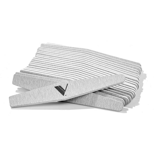 V Beauty Pure Zebra Nail File for Natural Nails 100/180 Grit - Fingernail Files for Shaping, Contouring & Finish Filing Gel & Acrylic Nail Edges - Nail Filer Shaper for Pedicure & Manicure, 50 pcs