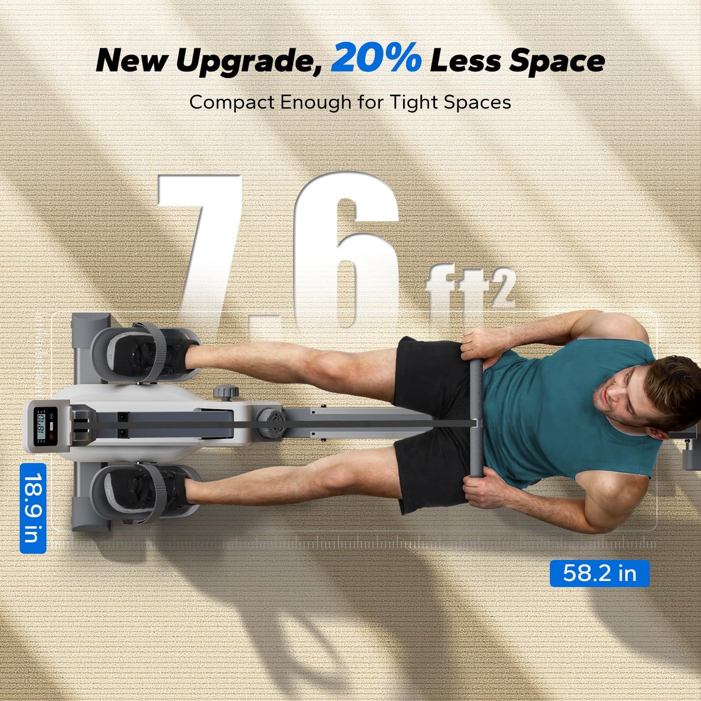 MERACH Foldable Rowing Machines for Home, Magnetic Rowing Machine with 16-Level, Compact Row Saves 20% Space, 350 LBS Load Capacity, MERACH App and 1000+ Champion Coaching Course & Games(White)