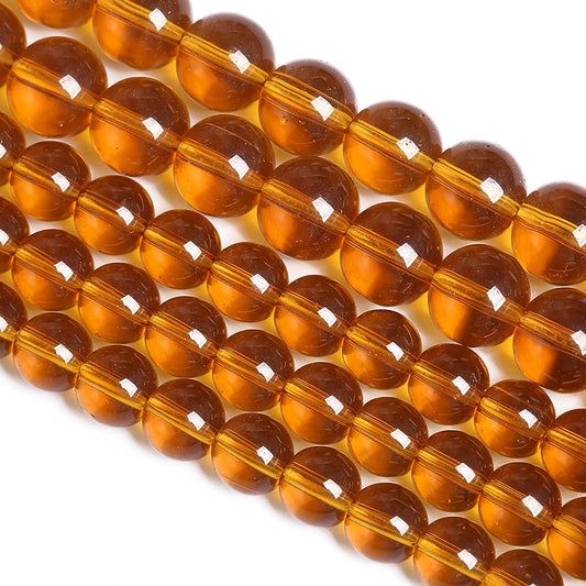 8MM 46PCS Amber Glass Spacer Loose Beads for Jewelry Making DIY Bracelet Necklace
