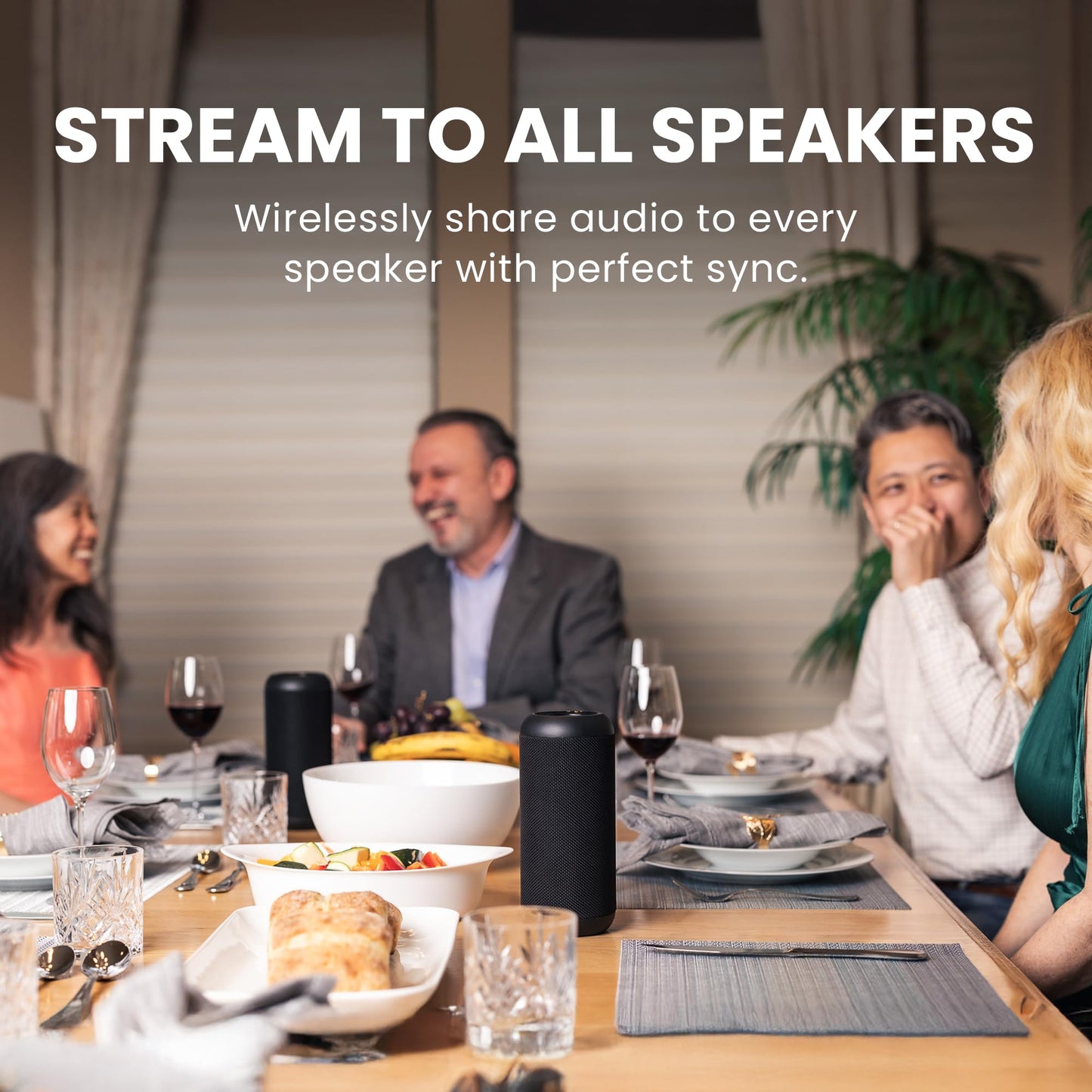 Avantree Harmony 2 – Multi-Room Wireless Speaker System with Bluetooth & Wired Inputs, Easy Setup, Expandable, 30ms Low-Latency Sync for Whole-Home, Meeting Rooms & Small Indoor Events