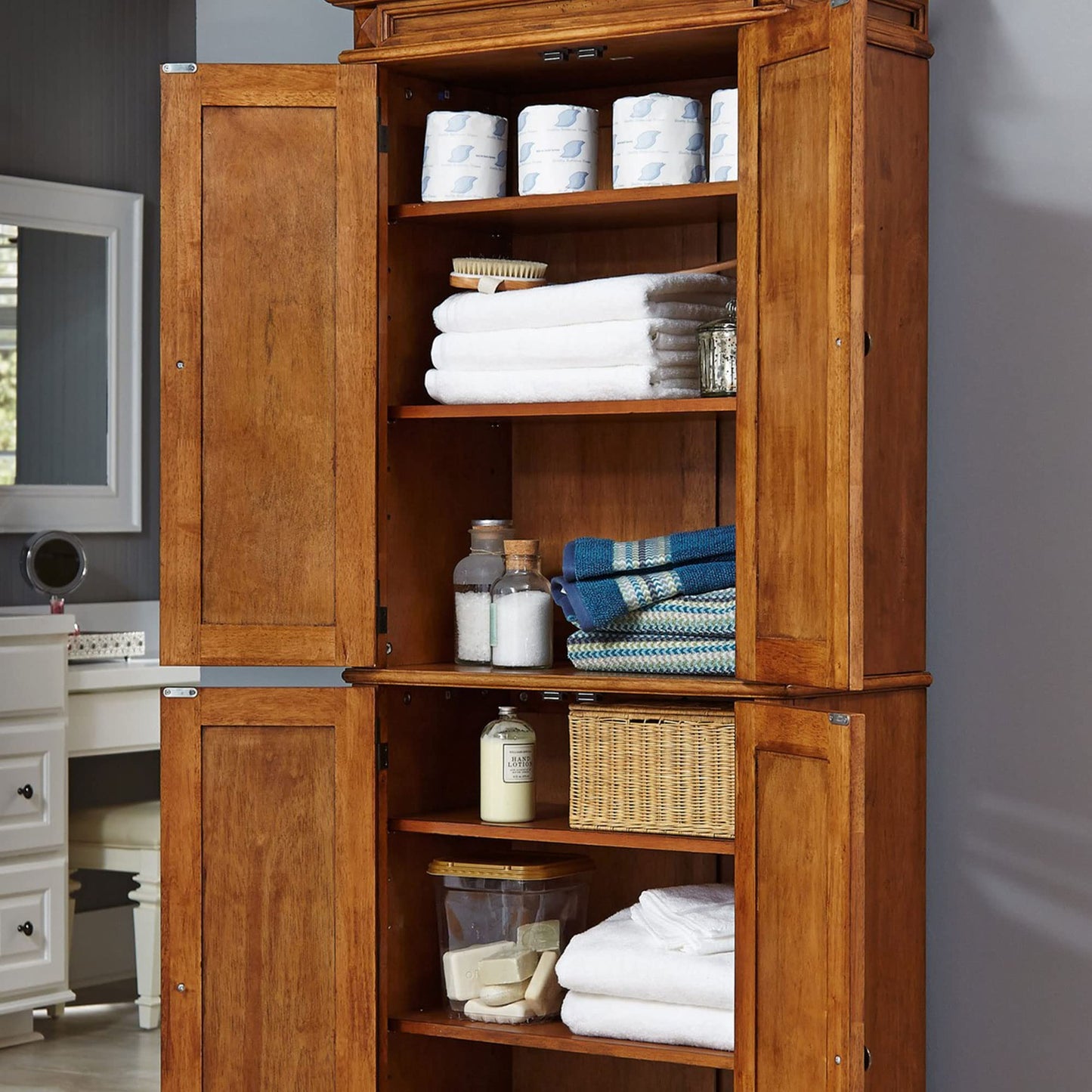Homestyles Americana Distressed Oak Pantry, 72"H