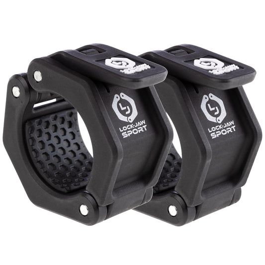 Lock-Jaw Barbell Collars Sport Olympic Barbell Clamps 2 Pcs – Heavy Duty Bar Clamps for 2” & 50mm Olympic Bars – Secure Weight Bar Clamps for Strength Training & Home Gym Accessories – Black
