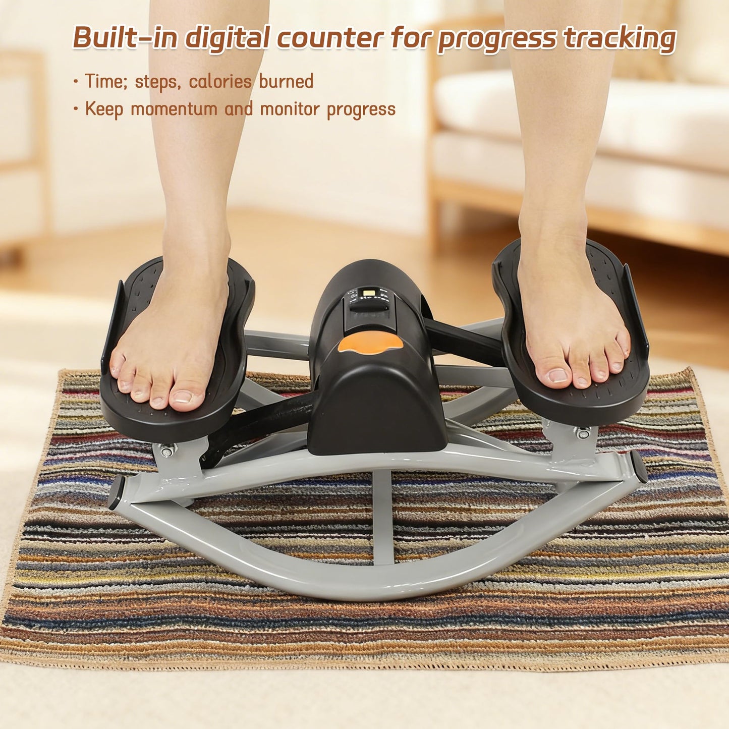 EMESAK Rocking Stepper Side to Side, Portable Compact Lateral Motion Steppers, Track Time, Calories with Digital Display, for Legs, Glutes, Abs for Women Men