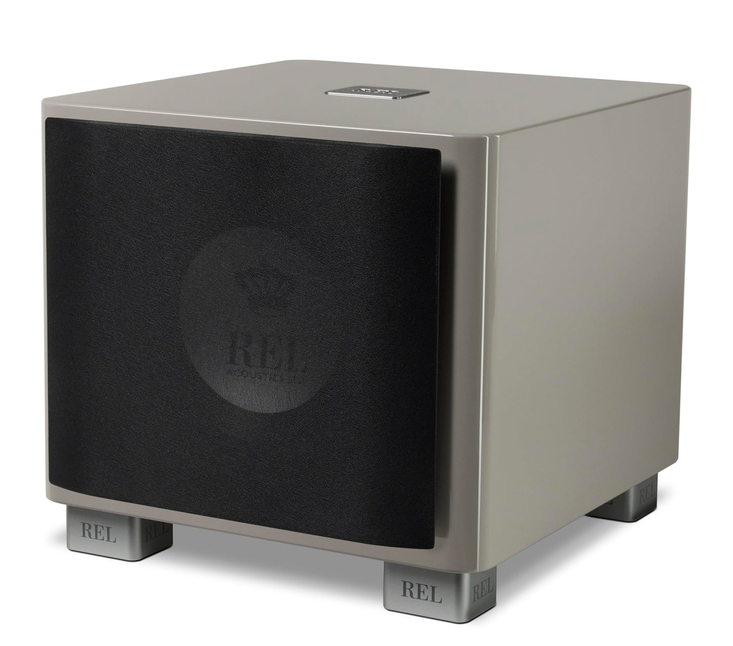 REL T/9x 10-Inch Powered Subwoofer – Sealed Design with Class AB Amplifier, RCA Inputs, and Deep Bass for HiFi Stereo Systems, Home Theater, and Surround Sound – High Gloss Grey Finish