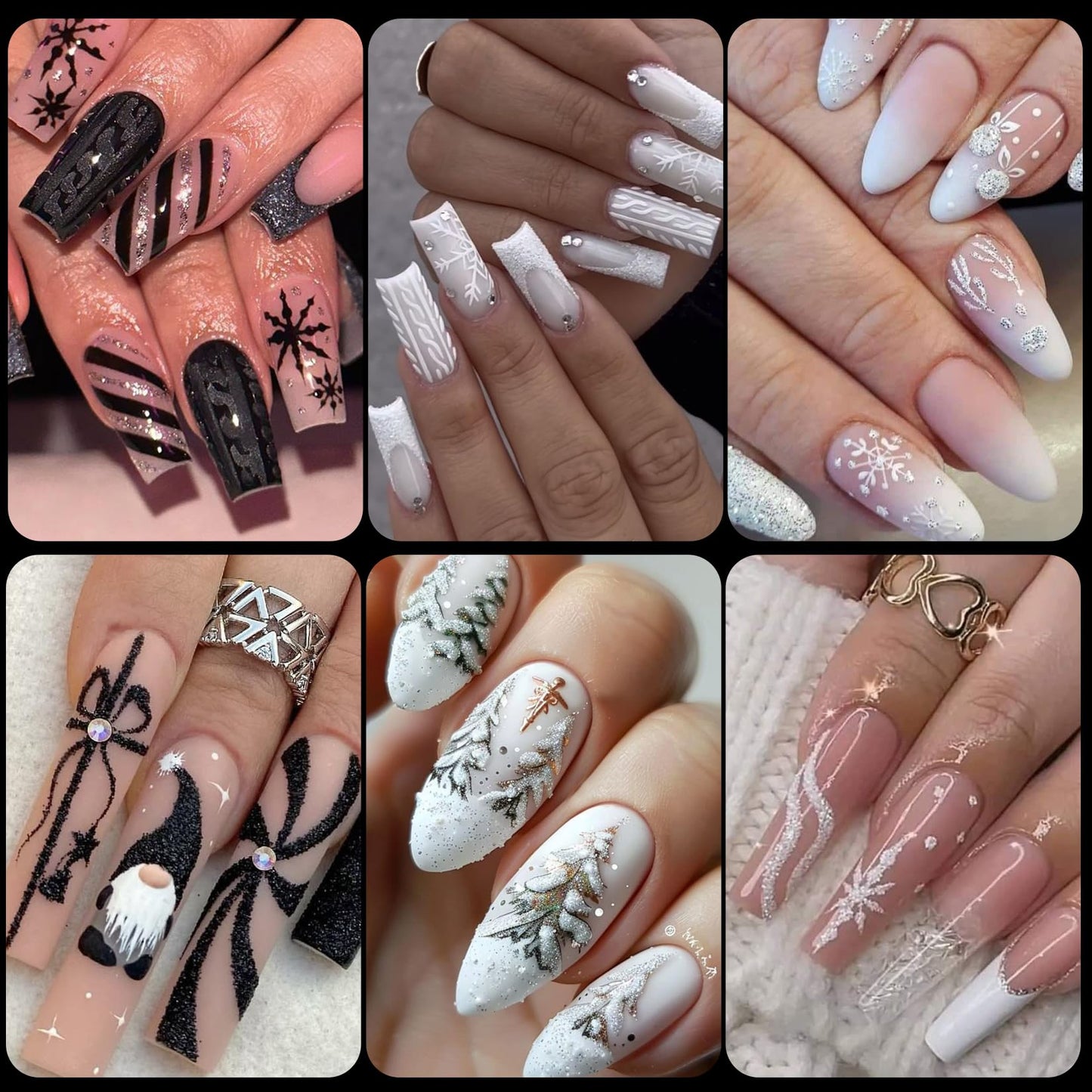 Sugar Glitter Powder for Nails, 4pcs White Black Candy Coat Effect Nail Supplies Fine Dipping Powder Shiny Shimmer Pigment Manicure Nail Glitter Dust Decoration DIY for Valentine's Day Hearts