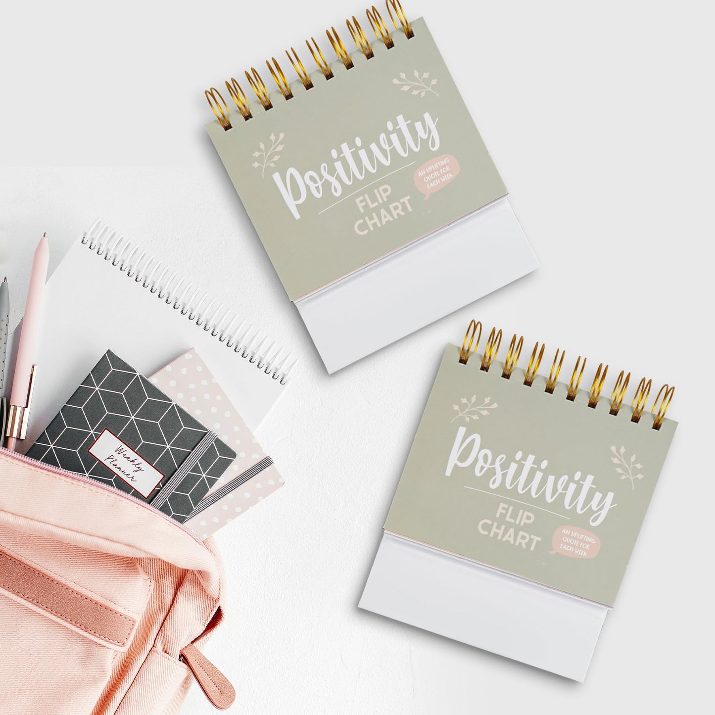 Inspirational Gifts for Women, Motivational Desk Calendar, Desktop Flip Calendar with Daily Positive Affirmations & Happy Quotes, Office Desk Decor & Accessories for Women, Green