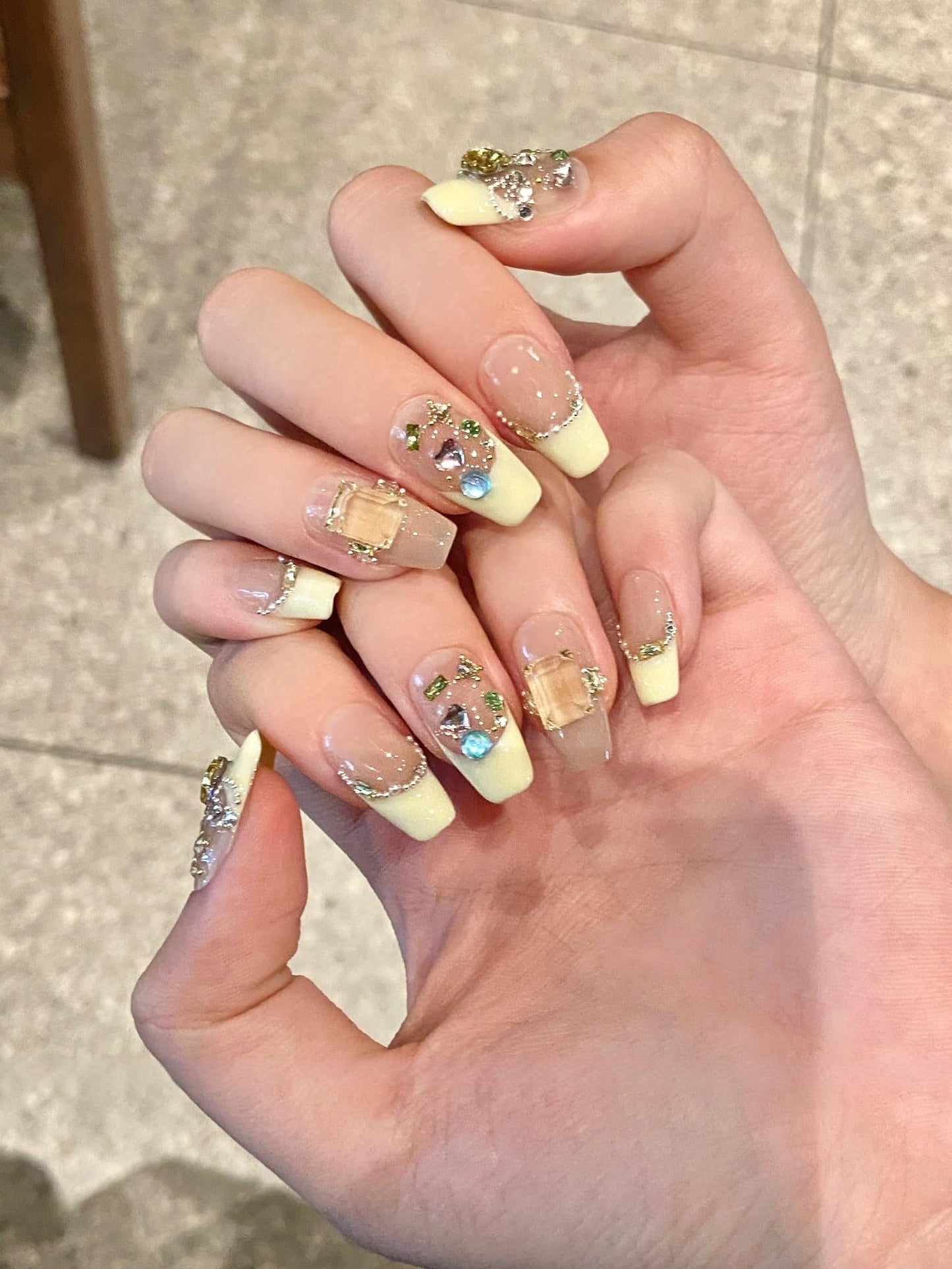 BIBILAZUXE 10 Pairs Medium length Press on Nails 3D Fake Nails - 100% Handmade Reusable False Nails for Women Gift for Valentine's Day Wedding Party(08#South France Holidays,M)