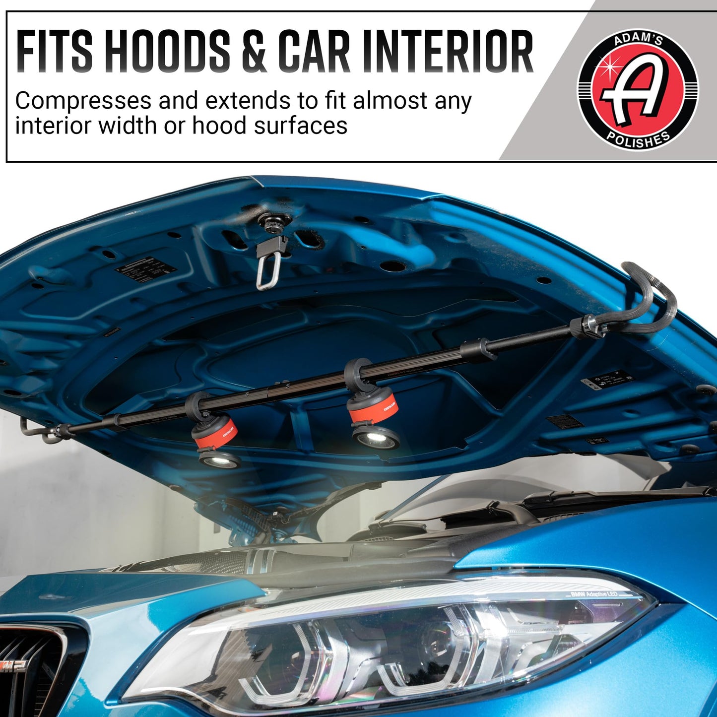 Adam's Interior & Hood Light Bar - Wireless Underhood Work Light for Interior Car Detailing, DIY Job Garage Light for Auto Mechanic Repairs - 6500K LED, Long Lasting & Removable