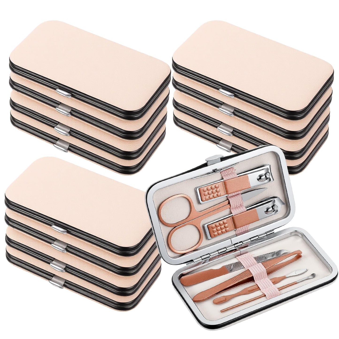 12 Pcs Manicure Set, Stainless Steel Nail Clippers Set, Mini Manicure Kit, Travel Grooming Nail Kit with Leather Bag for Men and Women