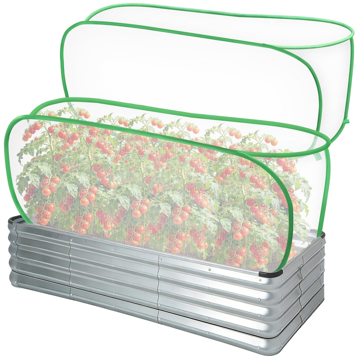 2PCS Garden Netting Covers for Raised Beds, 3.9 X 2FT Garden Raised Bed Cover with 10 Stakes, Plant Netting for Garden Protection, Insect Bird Pest Barrier for Vegetables Fruits Flowers Crops