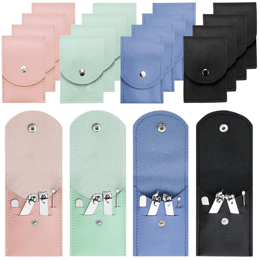 16 Sets Travel Manicure Set Professional Nail Clipper Kit Bulk,4 in 1 Adult Stainless Steel Travel Manicure Kit with Case Individually Wrapped Nail Clippers Bulk for Homeless,Hotel,Charity(4 Colors)