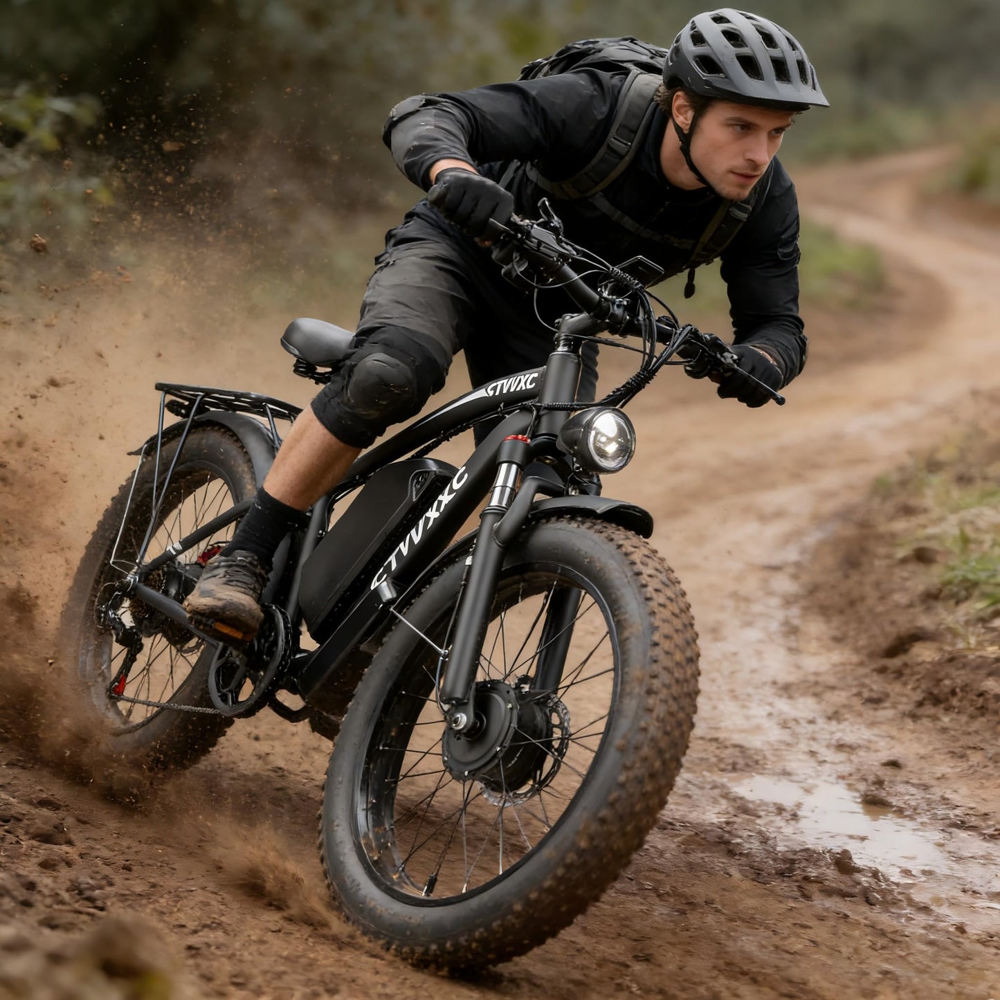 6000W Peak Dual Motor Ebike for Adults - 52V 34Ah Fast Electric Bike for Men Women 45 MPH,Up to 100 Miles,24" Fat Tire Lockable Suspension Electric Bicycle for Snow Off-Road Commuter Mountain E-Bike
